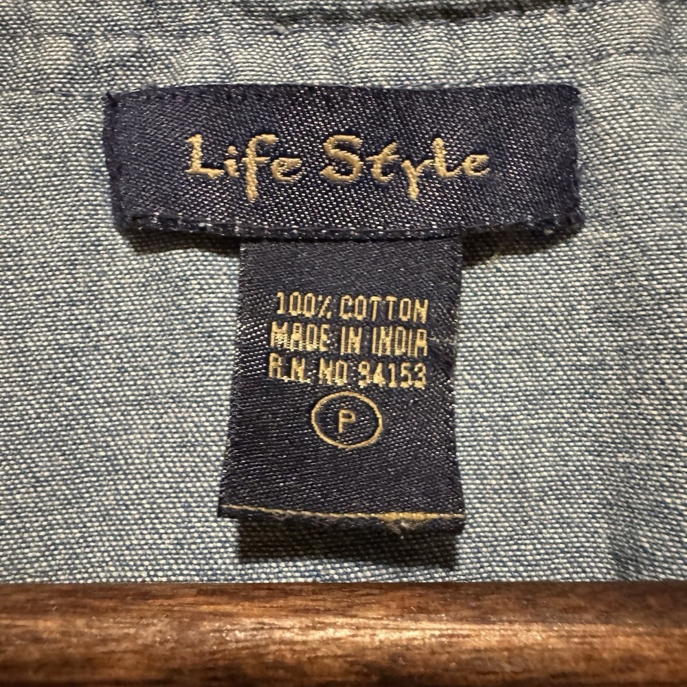 VTG LIFESTYLE Braid & Patch Denim Vest Women's Small Button Up - Picture 5 of 7